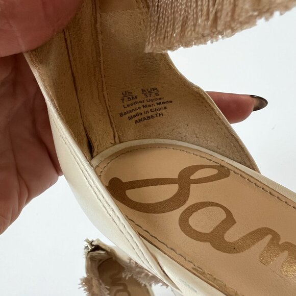 Sam Edelman Winter White Fringe High Heel Sandal - Picture 5 of 12